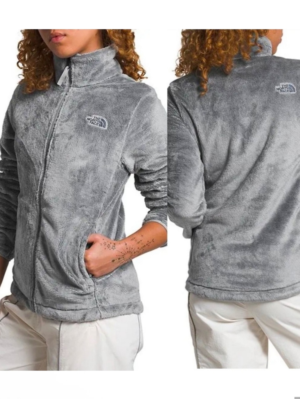 The North Face Women's Plush Fleece Jacket - Light Gray